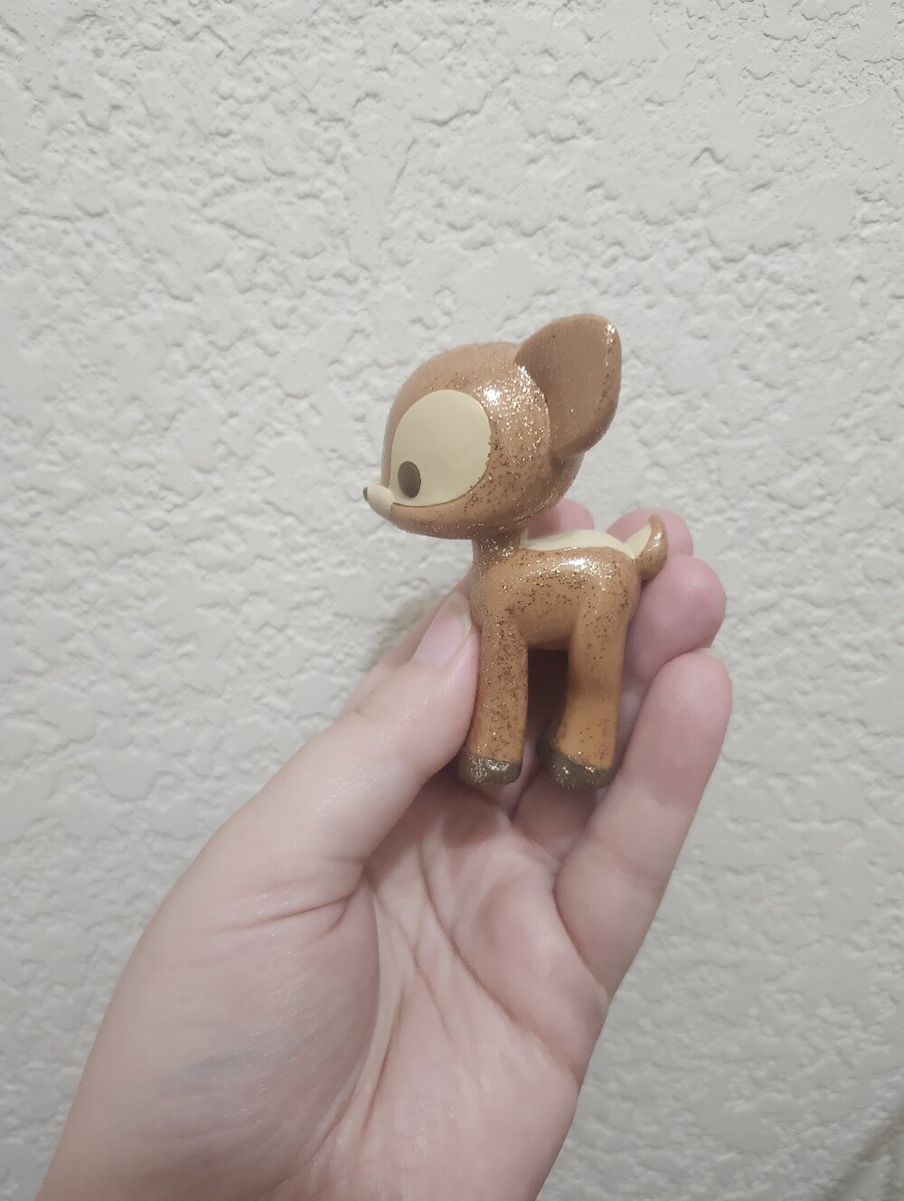 Glitter Brown Deer Figurine Kids Toy